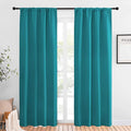 NICETOWN Peacock Blue Blackout Curtains Panels for Window, Thermal Insulated Rod Pocket Blackout Drapes/Draperies for Living Room (2 Panels, W42 x L84 inches)