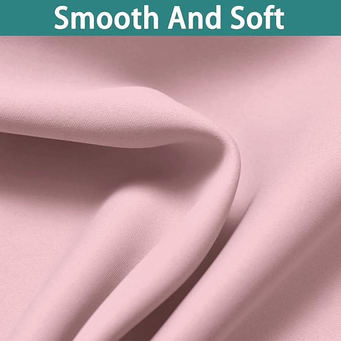 Yakamok Full Blackout Curtains 63 Inches Long,Blackout Curtain Panels for Bedroom, 2 Thick Layers Grommet Top Thermal Insulated Drapes with Black Liner for Living Room(Pink, Set of 2)