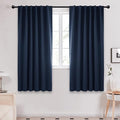 Deconovo Blackout Curtains, Thermal Insulated, W52 x L72 2 Panels, Back Tab, Machine Washable, Room-Darkening Drapes for Bedroom/Living Room Navy Blue