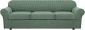 H.VERSAILTEX 4 Piece Stretch Sofa Covers for 3 Cushion Couch Covers for Living Room Furniture Slipcovers (Base Cover Plus 3 Seat Cushion Covers) Upgraded Thicker Jacquard Fabric (XL Sofa, Loden Frost)
