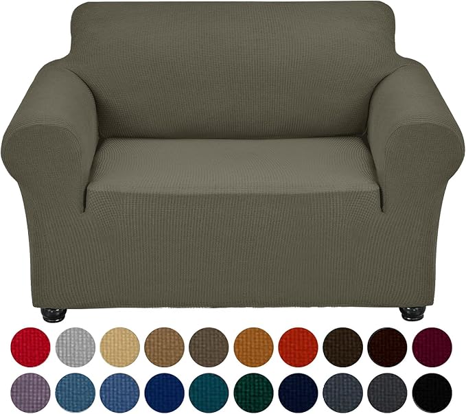 Joccun Stretch Chair Couch Cover,1-Piece Sofa Slipcover Spandex Sofa Covers with Elastic Bottom,Washable Furniture Protector for Dogs, Cats, Kids (Armchair,Fossil)