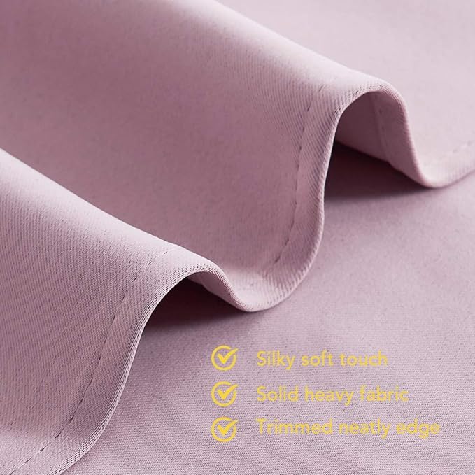NICETOWN Blackout Window Curtains 80 inch Long, 2 Panels, 34 inch, Baby Pink, Grommet Top Room Darkening Thermal Insulated Solid Vertical Drapes for Bedroom/Kid Room