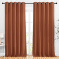 NICETOWN Bedroom Blackout Large Window Curtains - Room Darkening Energy Saving Thermal Insulated Grommet Room Divider Draperies for Living Room/Doorway (Burnt Orange, W66 x L90, 2 Panels)