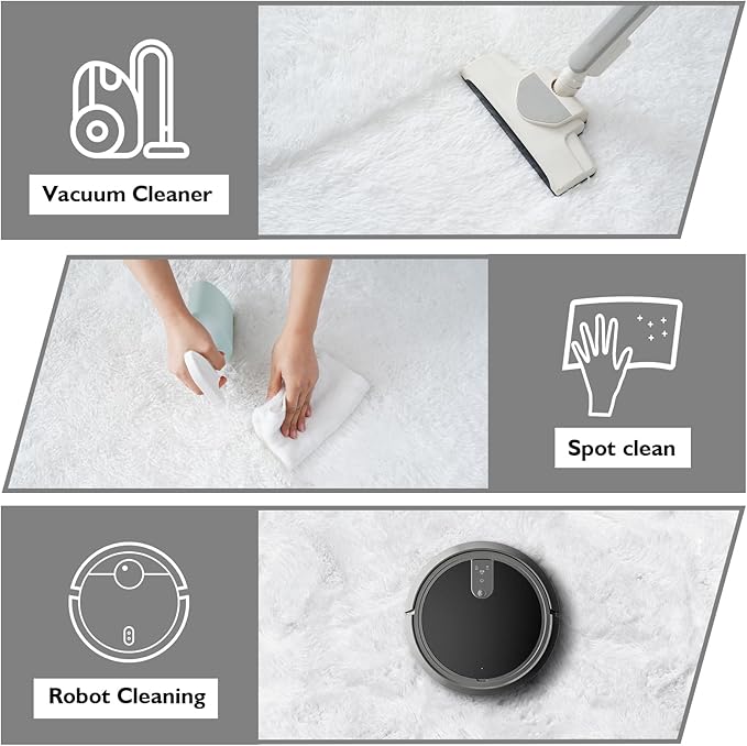 yulidayang White Fluffy Round Area Rugs for Bedroom,3'X3'Shag Circle Area Rugs for Girls Room,Non Slip Fuzzy Plush Rug for Kids Room Living Room and Dorm Home Decor Rug
