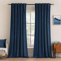MIULEE Velvet Curtains 90 inches - Luxury Blackout Curtains for Bedroom Living Room Thermal Insulated Super Soft Window Drapes Rod Pocket & Back Tab, Navy Blue, W52 x L90 inches, 2 Panels