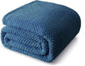 Whale Flotilla Twin Size Fuzzy Fleece Blanket for Bed, 60x80 Inch Fluffy Warm Soft Jacquard Blankets for All Season, Lightweight and Cozy, Navy Blue