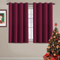 H.VERSAILTEX Blackout Curtains for Christmas Small Window Kitchen Blackout Curtains 45 inch Length Energy Saving Solid Grommet Blackout Drape, One Panel, Burgundy Red, 52" W x 45" L