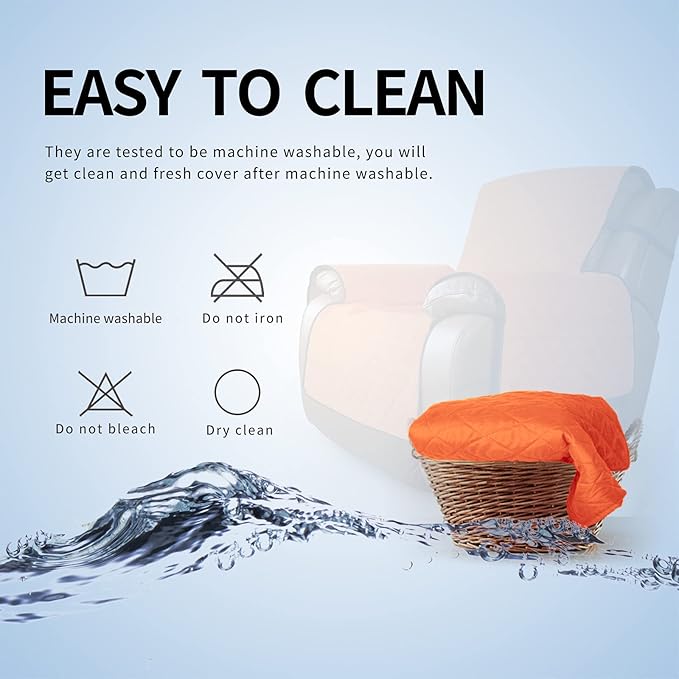 Easy-Going Oversized Recliner Chair Slipcover Reversible Sofa Cover Water Resistant Couch Cover Furniture Protector with Elastic Straps for Pets Dog (Oversized Recliner, Orange/Black)