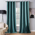 MIULEE 2 Panels Blackout Velvet Curtains Solid Soft Grommet Teal Curtains Thermal Insulated Soundproof Room Darkening Curtains/Drapes/Panels for Living Room Bedroom 52 x 84 Inch