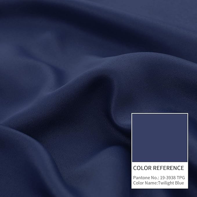 BGment Blackout Curtains for Bedroom - Grommet Thermal Insulated Room Darkening Curtains for Living Room, Set of 2 Panels, Each 46 x 72 Inch, Navy Blue