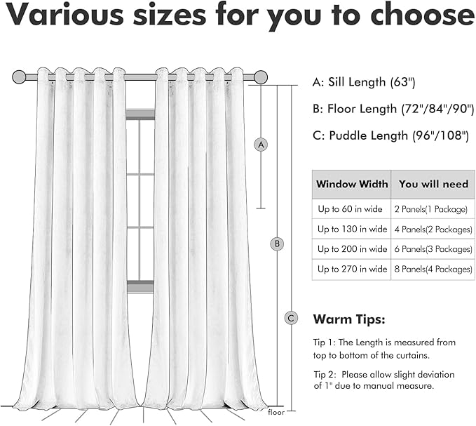 MIULEE Velvet Curtains Golden Brown Elegant Grommet Thermal Insulated Soundproof Room Darkening Curtain/Drapes for Classical Living Room Bedroom Decor 66 x 96 Inch Set of 2
