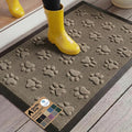 GORILLA GRIP 100% Waterproof All-Season WeatherMAX Doormat US Designed Natural Rubber, Stain and Fade Resistant, Low Profile Indoor Outdoor Door Mats, Easy Clean Patio Mat, 29x17, Tan Pawprints