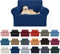 Cupuamon 2026 New Stretch Chair Sofa Slipcovers Couch Cover for 1 Seater Furniture Protector Sofa Covers with Elastic Bottom Jacquard Fabric Small Checks for Pets, Kids - Classic Blue