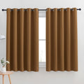 NICETOWN Blackout Curtain Panels for Bedroom, Gold Brown, 2 Panels, W70 x L63-inch, Grey, Thermal Insulated Grommet Top Blackout Draperies and Drapes for Basement