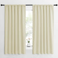 NICETOWN Blackout Curtains for Bedroom, Home Decorations Thermal Insulated Solid Rod Pocket Blackout Drapes for Cafe (Beige, One Pair, 62 x 63-inch)