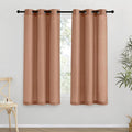 NICETOWN Thick Linen Blend Curtains Flax Textured for Bedroom, Rustic Grommet Semi Sheer Privacy Added Window Curtains & Drapes Light Filtering for Nursery, Terracotta, W42 x L63, Set of 2