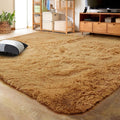 LOCHAS Ultra Soft Indoor Modern Area Rugs Fluffy Living Room Carpets for Children Bedroom Home Decor Nursery Rug 4x5.3 Feet,Khaki