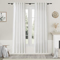 Off White Linen Curtains 80 inches Long for Bedroom Back Tab Light Filtering Privacy Sheer Curtains 2 Panel Set Modern Farmhouse Coastal Decor Cotton Textured Gauze Curtain 38x80 for Dinning Room