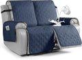 VANSOFY Waterproof Recliner Couch Covers, Sofa Covers 1-Piece Washable Reclining Sofa Cover Non-Slip Furniture Protector with Elastic Straps Pocket for Dogs, Pets(Navy Blue,2 Seater)