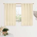 LAMIT Beige Linen Curtains for Small Windows, 45 Inches Long 2 Panels Light Filtering Panels Rod Pocket Neutral Privacy Window Drapes for Living Room/Bedroom, 42 x 45 Inch