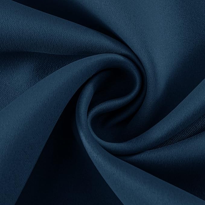 Joydeco Blackout Curtains 108 Inch Length 2 Panels Set, Thermal Insulated Long Curtains& Drapes 2 Burg, Room Darkening Grommet Drapes for Living Room Bedroom Window (W52 x L108 Inch, Navy Blue)