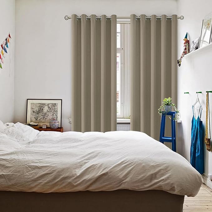 BGment Room Darkening Curtains 84 Inches Long - Grommet Thermal Insulated Drapes Window Treatment Curtains for Bedroom, 2 Panels, 70 x 84 Inch, Cocoa