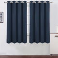 LEMOMO Navy Blackout Curtains 66 x 63 Inch Length/Set of 2 Curtain Panels/Thermal Insulated Room Darkening Blackout Curtains for Bedroom
