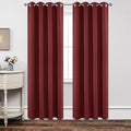 Joydeco Blackout Curtains 84 Inch Length 2 Panels Set, Thermal Insulated Long Curtains 2 Burg, Room Darkening Grommet Drapes for Living Room Bedroom Window (W52 x L84 Inch, Burgundy Red)