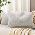 decorUhome Light Grey Chenille Throw Pillow Covers 12x20 Set of 2 Textured Soft Cozy Slubby Couch Pillow Covers Modern Farmhouse Boho Decorative Pillow Cases for Bed Sofa Living Room