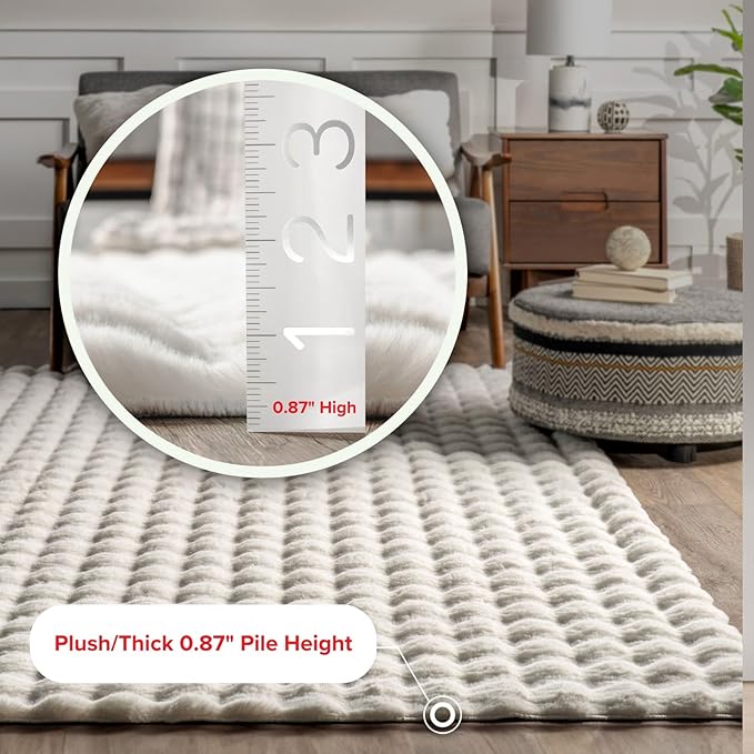nuLOOM 2' x 8' Cozy Plush SuperiorWash Area Rug, Machine Washable, Non-Slip, Soft Fluffy Shag Carpet for Living Room Bedroom Kids Room Nursery Home Decor, Jeni White