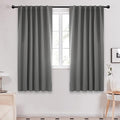 Deconovo Blackout Curtains, Thermal Insulated, W52 x L63 2 Panels, Back Tab, Machine Washable, Room-Darkening Drapes for Bedroom/Living Room Light Grey