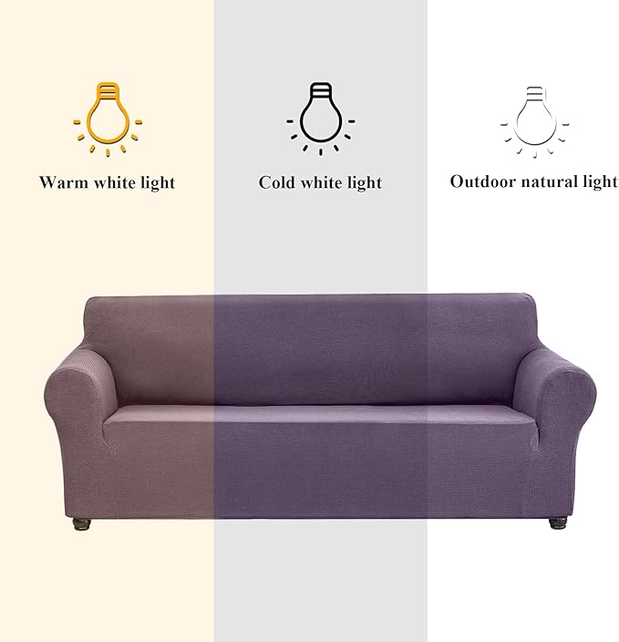 Joccun Stretch Couch Cover Slipcovers, 1-Piece Sofa Covers for 3 Cushion Couch Spandex Jacquard Washable Furniture Protector Cover for Living Room,Kids,Pets(Sofa,Grapeade)
