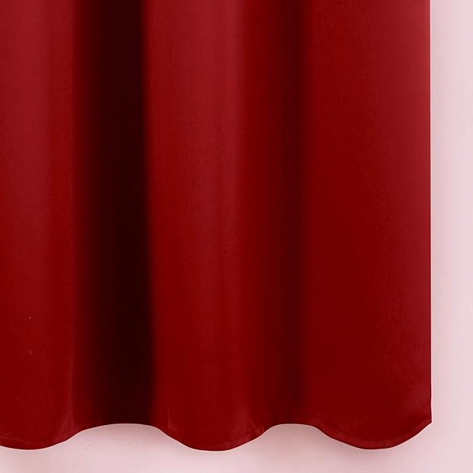 LEMOMO Blackout Curtains 66 x 95 inch/Red Curtains Set of 2 Panels/Thermal Insulated Room Darkening Bedroom Curtains