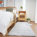 Ghouse Ultra Soft Faux Rabbit Fur Rug, Machine Washable Area Rugs for Bedroom Fluffy Rugs for Living Room, No-Shedding Carpet Sheepskin Rug Grey 2 x 6 Feet