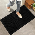 HIYARD Sturdy Front Door Mat, Absorbent Muddy Dirt Resist Welcome Door Mats Outdoor Indoor, Stain and Fade Resistant, Non-Slip Backing Entry Mat Low Profile Doormat for Entryway, 36×24, Black