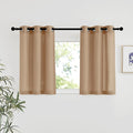 NICETOWN Camel Linen Kitchen Window Curtains Over Sink, Grommet Thick Linen Camel Short Window Treatments Privacy Assured with Light Filtering for Bedroom/Bathroom, W34 x L36, 2 Panels