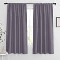 RYB HOME Blackout Curtains for Bedroom Living Room 63 inches Long, Thermal Insulated Privacy Rod Pocket Drapes for Nursery Office Home Theater, Width 42 by Length 63, Greyish Purple, 2 Panels