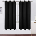 LEMOMO Black Thermal Blackout Curtains/42 x 72 Inch/Set of 2 Panels Room Darkening Curtains for Bedroom
