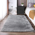 Latepis 3x5 Faux Sheepskin Rug, Faux Fur Rug for Living Room, Fluffy Washable Rugs for Bedroom, Teen Bedroom Decor, Grey Fluffy Rugs, Rectangle
