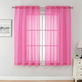 Aiyufeng Hot Pink Sheer Curtains 63 Inch Length 2 Panels Set for Living Room, Light Filtering Hot Pink Window Sheers Drapes for Bedroom, Each 42" W x 63" L