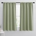 RYB HOME Room Darkening Kitchen Curtains 45 inch Length, Durable Privacy Window Drapes Thermal Insulated Panels Farmhouse Decor for Bedroom Studio Bathroom, W 42 x L 45 inches, Set of 2, Sage Green