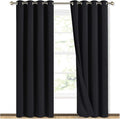 NICETOWN High-End Thermal Curtains, Full Blackout Curtains 84 inches Long for Dining Room, Soundproof Window Treatment Drapes for Hall Room, Black, 52 inches Wide Per Panel, Set of 2 Panels