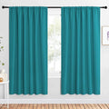 NICETOWN 2 Panels Blackout Curtains, Rod Pocket Window Curtains Room Darkning Drapes for Bedroom/Living Room, Thermal Insulated Solid Draperies for Home Office/Study, 62 by 72-Inch, Peacock Blue