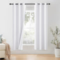 NICETOWN 100% Blackout Window Curtain Panels 78 inch Length for Bedroom, Set of 2, Snow White, 42 inches Wide, Thermal Insulated Drapes