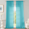 OWENIE Sheer Turquoise Curtains 108 Inches Long for Living Room Bedroom 2 Panels Set, Lightweight Airy Turquoise Sheer Curtain, Filmy Voile Rod Pocket, 2 PCS, Each 59" W x 108" L