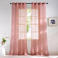 NICETOWN Coral Pink Sheer Window Curtains for Princess Room, Grommet Voile Sheer Window Treatment Light Filtering for Bedroom/Girls Room, W54 x L84, 2 Panels