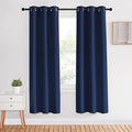 NICETOWN Blackout Curtain Panels 70, Navy, 1 Pair, 34 inch, Window Treatment Energy Saving Thermal Insulated Solid Grommet Blackout Drapes for Living Room