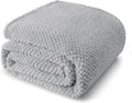 Whale Flotilla Queen Size Fuzzy Fleece Blanket for Bed, 90x90 Inch Fluffy Warm Soft Jacquard Blankets for All Season, Lightweight and Cozy, Light Grey