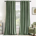 MIULEE Velvet Curtains 72 inches - Luxury Blackout Curtains for Bedroom Living Room Thermal Insulated Super Soft Window Drapes Rod Pocket & Back Tab, Sage Green, W52 x L72 inches, 2 Panels