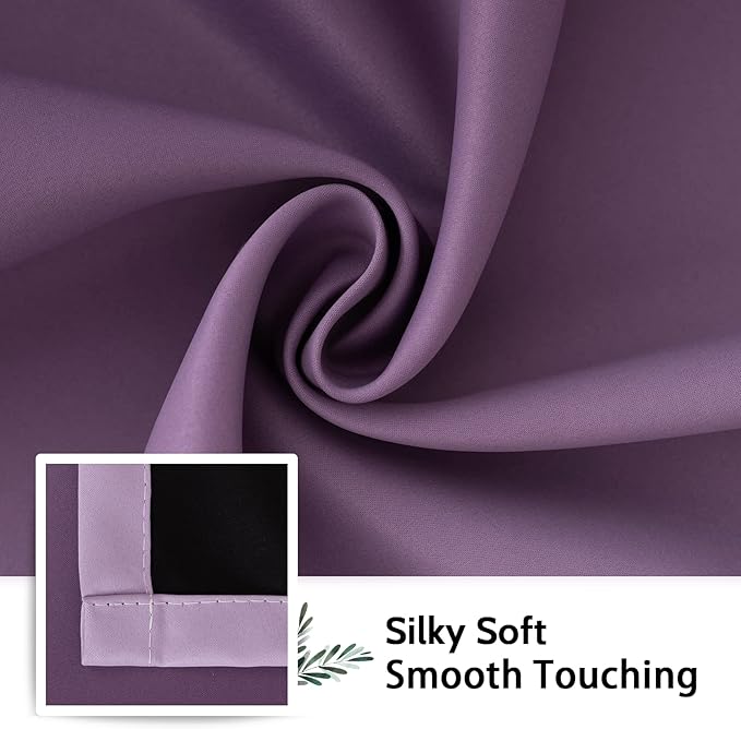 SimpleHome Blackout Curtains Ombre for Living Room,Room Darkening Purple Curtains Set of 2 Panels Thermal Insulated Bedroom Curtains，52 x 84 Inch